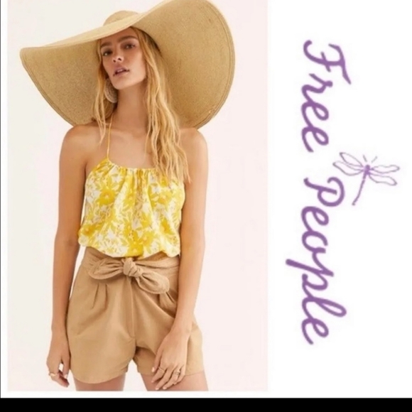 Free People Liza Halter Bodysuit, Size Small - Yel - Picture 7 of 9